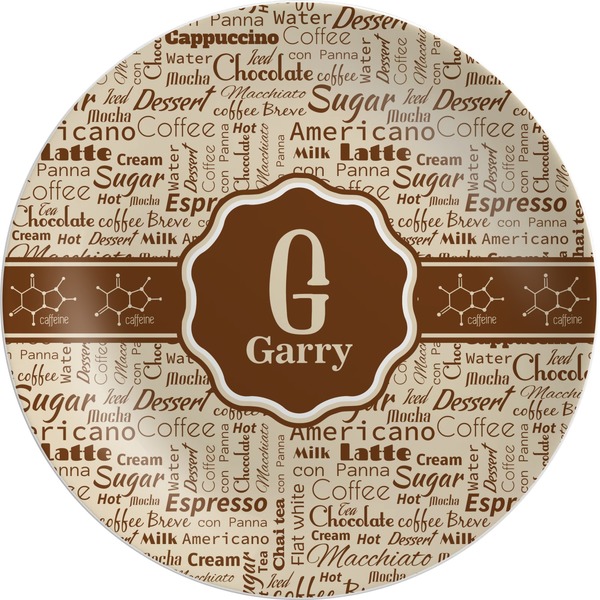 Custom Coffee Lover Melamine Plate (Personalized)