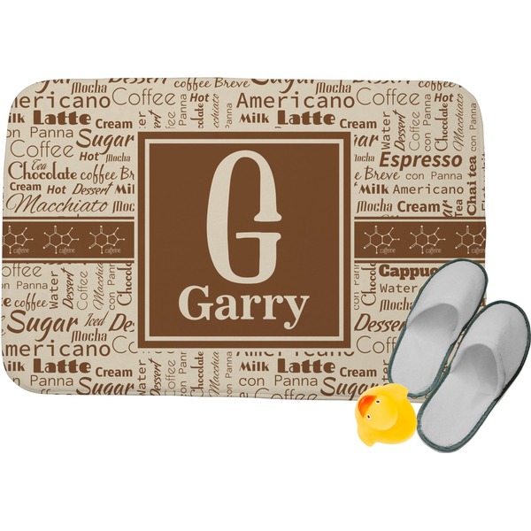 Custom Coffee Lover Memory Foam Bath Mat - 24"x17" (Personalized)