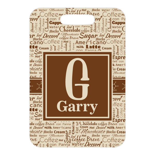 Coffee Lover Metal Luggage Tag - Front Without Strap