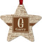 Coffee Lover Metal Star Ornament - Double Sided w/ Name and Initial