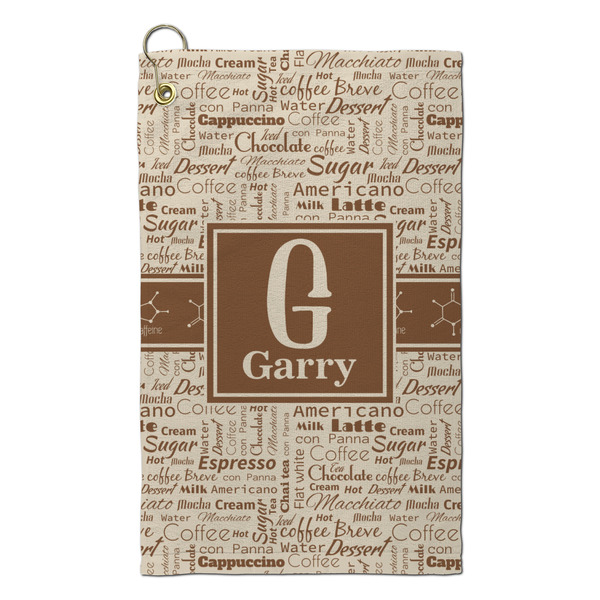 Custom Coffee Lover Microfiber Golf Towel - Small (Personalized)