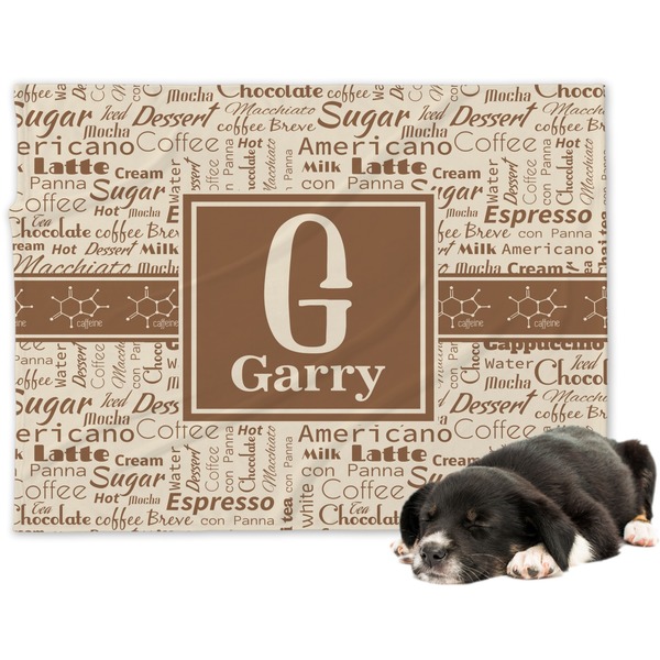 Custom Coffee Lover Dog Blanket - Large (Personalized)