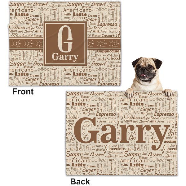 Coffee Lover Microfleece Dog Blanket - Regular - Front & Back