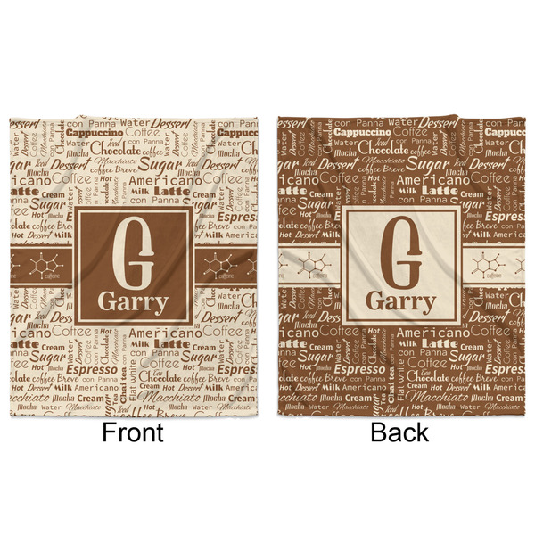 Coffee Lover Minky Blanket - 50"x60" - Double Sided - Front & Back