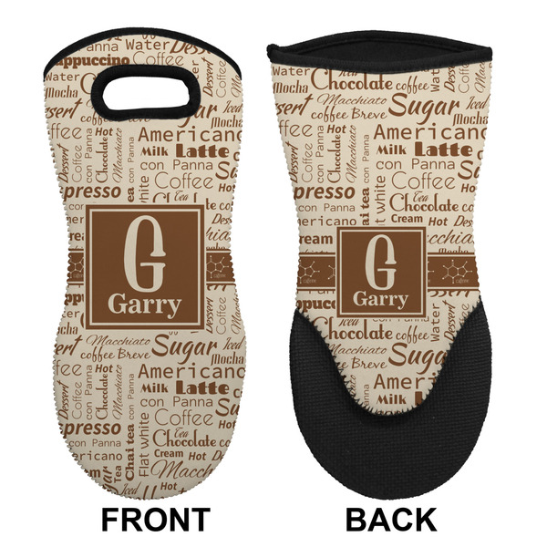 Coffee Lover Neoprene Oven Mitt (Front & Back)