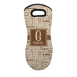 Coffee Lover Neoprene Oven Mitt - Single w/ Name and Initial