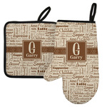Coffee Lover Left Oven Mitt & Pot Holder Set w/ Name and Initial