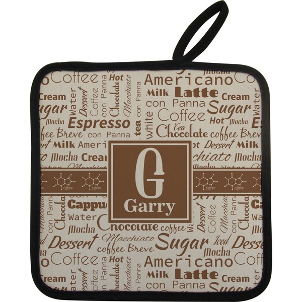 Custom Coffee Lover Pot Holder w/ Name and Initial