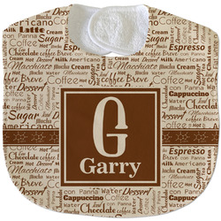 Coffee Lover Velour Baby Bib w/ Name and Initial