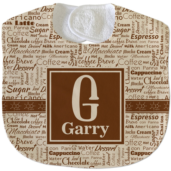 Coffee Lover New Baby Bib - Closed and Folded