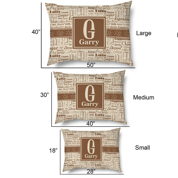 Coffee Lover Outdoor Dog Beds - SIZE CHART