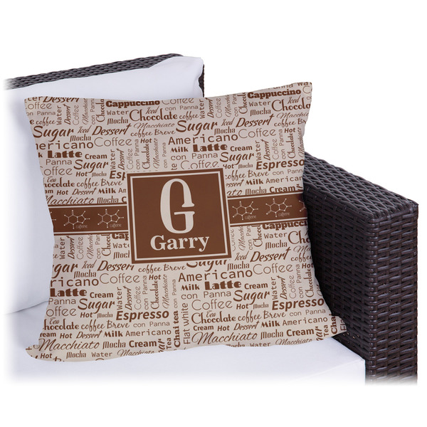 Custom Coffee Lover Outdoor Pillow - 20" (Personalized)