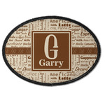 Coffee Lover Iron On Oval Patch w/ Name and Initial