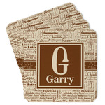Coffee Lover Paper Coasters w/ Name and Initial