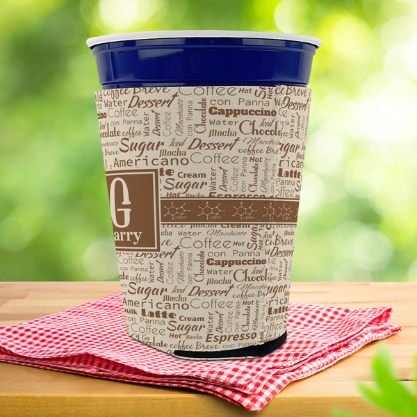 Coffee Lover Party Cup Sleeves - with bottom - Lifestyle