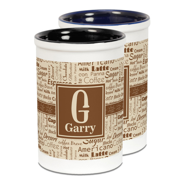 Custom Coffee Lover Ceramic Pencil Holder - Large