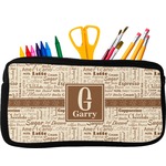 Coffee Lover Neoprene Pencil Case - Small w/ Name and Initial