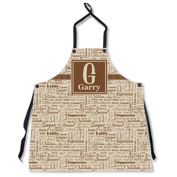 Custom Coffee Lover Apron Without Pockets w/ Name and Initial
