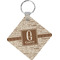 Coffee Lover Diamond Plastic Keychain w/ Name and Initial