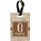 Coffee Lover Plastic Luggage Tag - Rectangular w/ Name and Initial