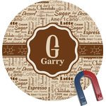 Coffee Lover Round Fridge Magnet (Personalized)