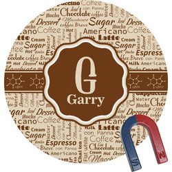 Coffee Lover Round Fridge Magnet (Personalized)