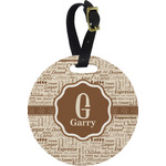 Coffee Lover Plastic Luggage Tag - Round (Personalized)
