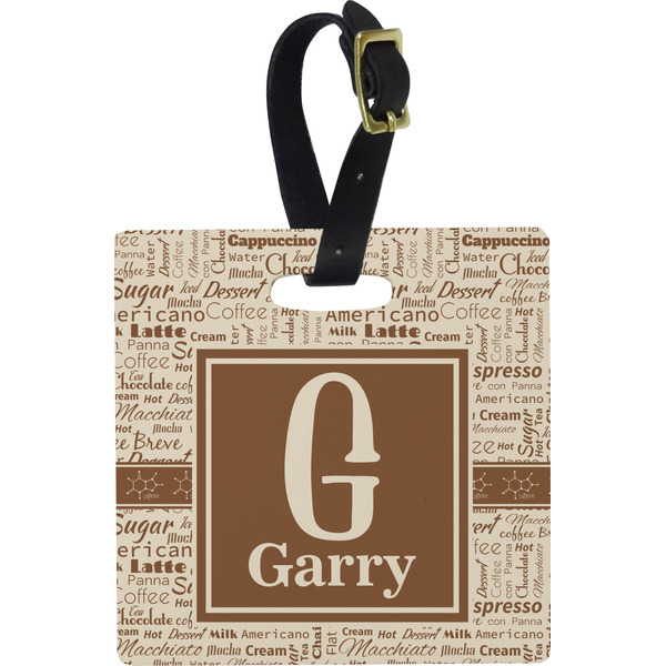 Coffee Lover Personalized Square Luggage Tag