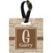 Coffee Lover Plastic Luggage Tag - Square w/ Name and Initial