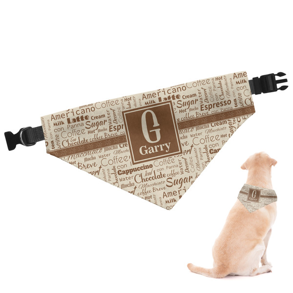 Custom Coffee Lover Dog Bandana - XLarge (Personalized)