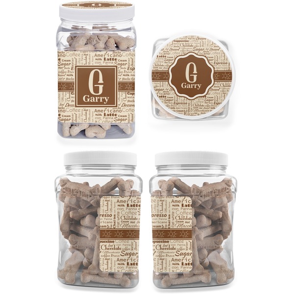 Coffee Lover Pet Treat Jar - Multiple Angles