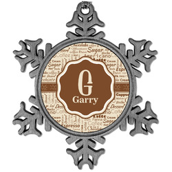 Coffee Lover Vintage Snowflake Ornament (Personalized)