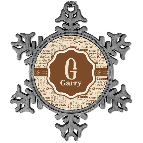 Custom Coffee Lover Vintage Snowflake Ornament (Personalized)