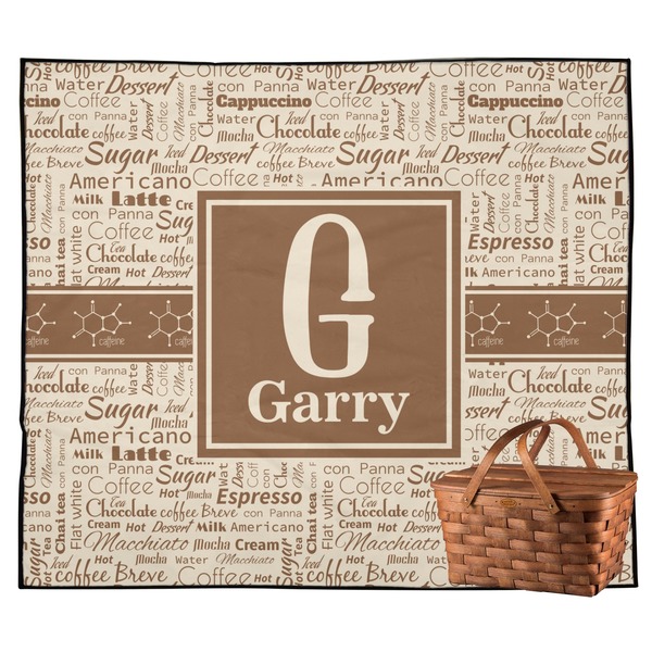 Custom Coffee Lover Outdoor Picnic Blanket (Personalized)