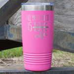 Coffee Lover 20 oz Stainless Steel Tumbler - Pink - Single Sided