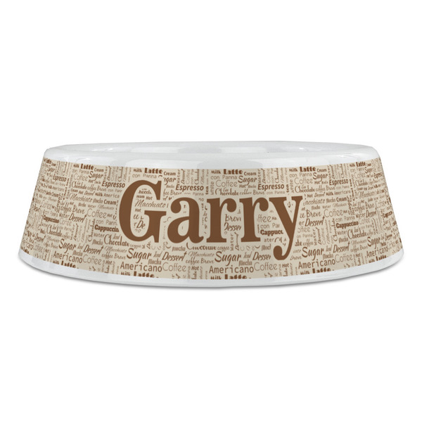 Coffee Lover Plastic Pet Bowls - Large - FRONT