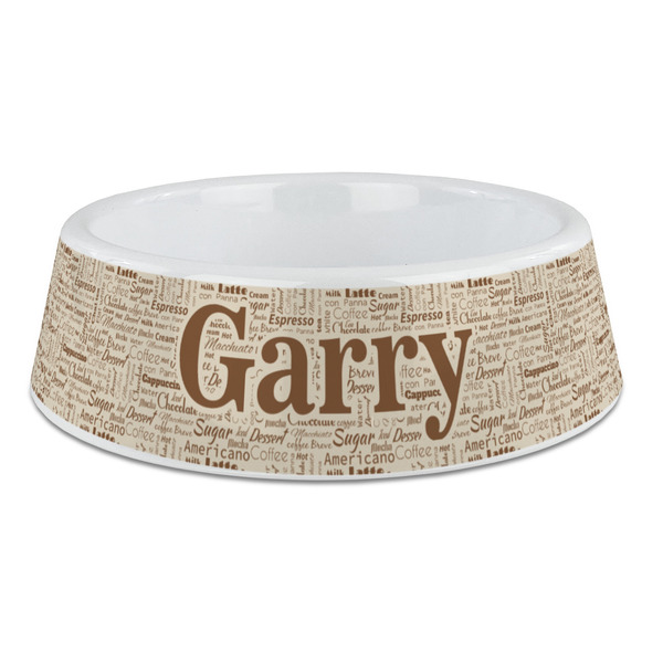Custom Coffee Lover Plastic Dog Bowl - Large (Personalized)