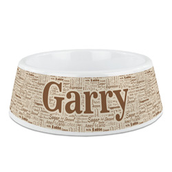 Coffee Lover Plastic Dog Bowl (Personalized)