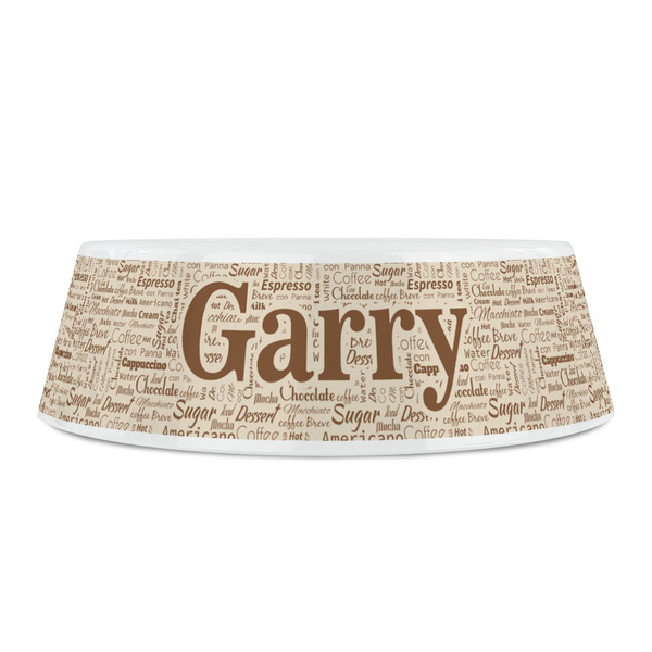 Coffee Lover Plastic Pet Bowls - Small - FRONT