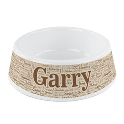Coffee Lover Plastic Dog Bowl - Small (Personalized)