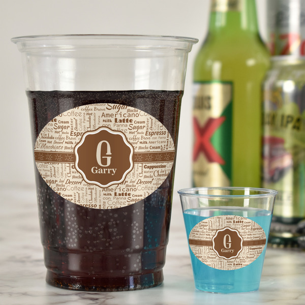 Coffee Lover Plastic Shot Glasses - In Context