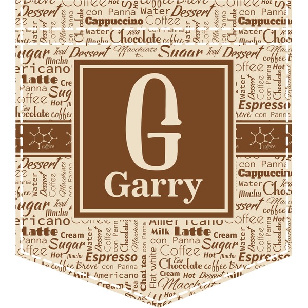Custom Coffee Lover Iron On Faux Pocket (Personalized)