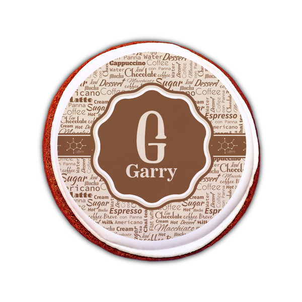 Coffee Lover Printed Icing Circle - Small - On Cookie