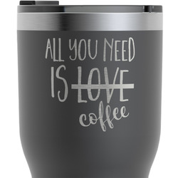 Coffee Lover RTIC Tumbler - Black - Engraved Front & Back (Personalized)