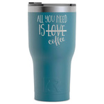 Coffee Lover RTIC Tumbler - Dark Teal - Laser Engraved - Single-Sided
