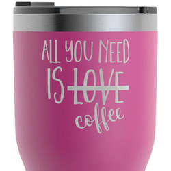 Coffee Lover RTIC Tumbler - Magenta - Laser Engraved - Single-Sided