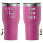 Coffee Lover RTIC Tumbler - Magenta - Laser Engraved - Double-Sided (Personalized)