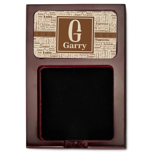 Coffee Lover Red Mahogany Sticky Note Holder - Flat