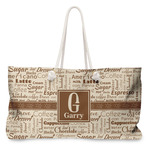 Coffee Lover Large Tote Bag with Rope Handles (Personalized)