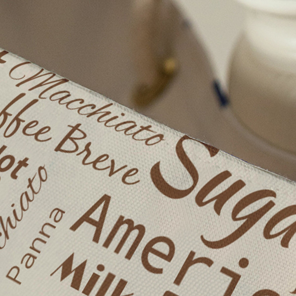 Coffee Lover Large Rope Tote - Close Up View